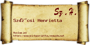 Szécsi Henrietta névjegykártya