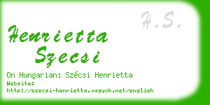 henrietta szecsi business card